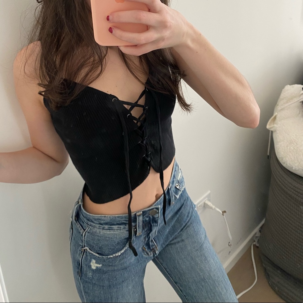 Adorable LA hearts black lace up tank from pacsun brand new and unworn!!!